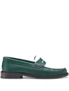 Vinny's Embossed-leather Loafers In Green