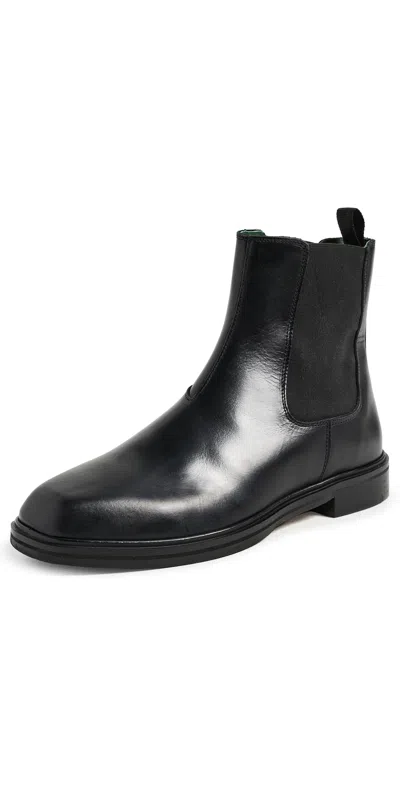Vinny's Officer Glossed-leather Chelsea Boots In Black