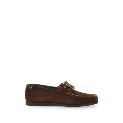Vinny's Lace-up Round-toe Loafers In Brown