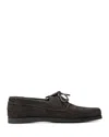 Vinny's Men's Boatman Suede Boat Shoes In Dark Brown