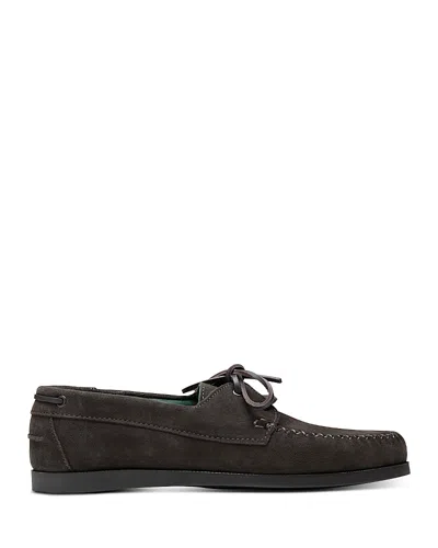 Vinny's Men's Boatman Suede Boat Shoes In Dark Brown