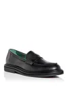 Vinny's Townee Penny Loafers Black Polido Leather In Black Leather