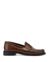 Vinny's Yardee Lizard-effect Leather Penny Loafers In Brown Lizz