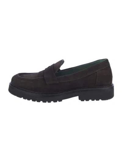 Pre-owned Vinny's Suede Dress Loafers In Blue