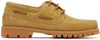 Vinny's Tan Aztec Boat Shoes In Sand Suede