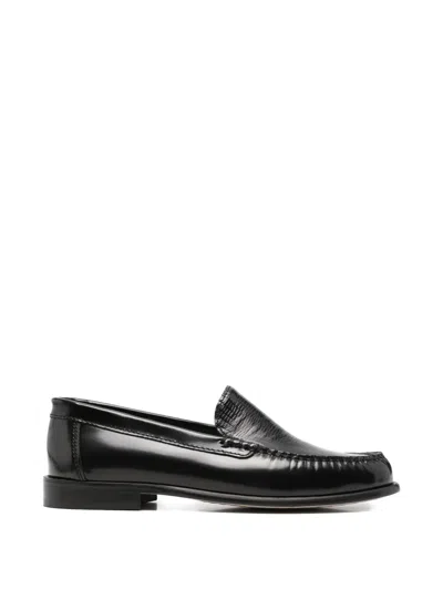 Vinny's Textured-detail Loafers In Black