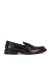 Vinny's Townee Penny Loafer In Dark Brown Python Pattern