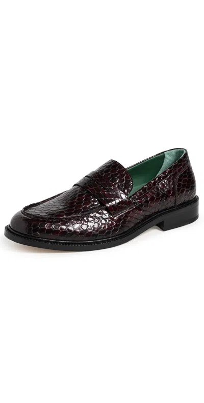 Vinny's Townee Vale Loafers Red Pantanel In Brown