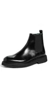Vinny's Vinnee Leather Chelsea Boots Black Polido Leather In Black