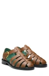 Vinny's Fisherman Sandals Cognac Grain Leather