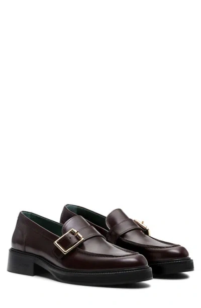 Vinny's Townee Monk Strap Loafer In Burgundy Polido Leather