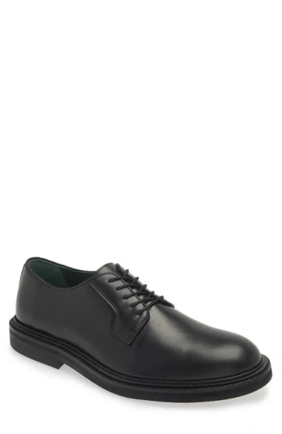Vinny's Black Vinnee Blucher Derbys In Black Polido Leather