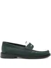 Vinny's Embossed-leather Loafers In Green