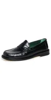 Vinny's Yardee Moccasin Loafers Black Polido Leather In Black Polido Leather