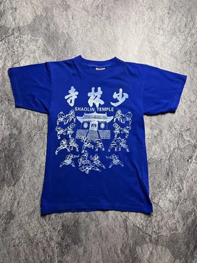 Pre-owned Vintage 00s Shaolin Temple Kung Fight Fu Boxing Japan Style Tee In Blue