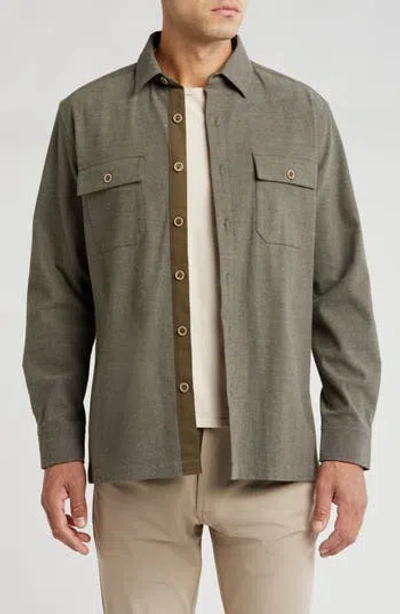 Vintage 1946 Brushed Heather Shirt Jacket In Grey