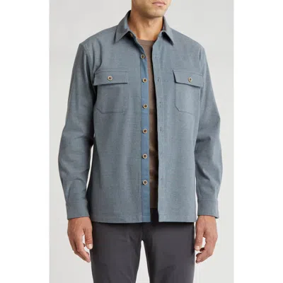 Vintage 1946 Brushed Heather Shirt Jacket In Blue Heather