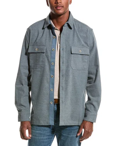 Vintage 1946 Brushed Wool-blend Shirt Jacket In Blue