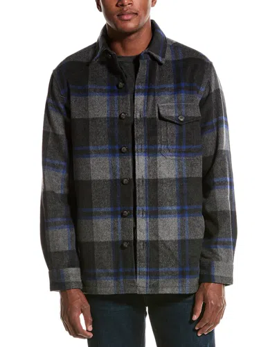 Vintage 1946 Brushed Wool-blend Shirt Jacket In Gray