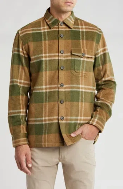 Vintage 1946 Buffalo Plaid Shirt Jacket In Light Green/natural