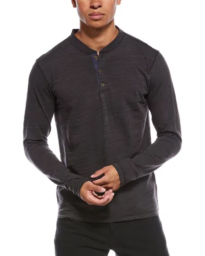 Vintage 1946 Burnout Slub Henley Shirt In Black