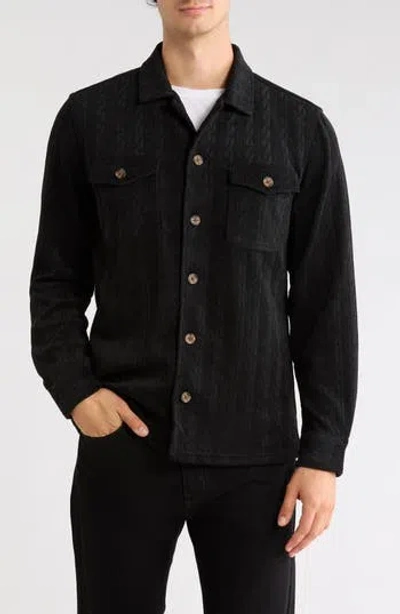 Vintage 1946 Cable Knit Shirt Jacket In Multi