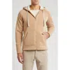 Vintage 1946 Faux Shearling Lined Zip Hooded Jacket In Sand