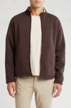 Vintage 1946 Faux Shearling Lined Zip Jacket In Charcoal Brown