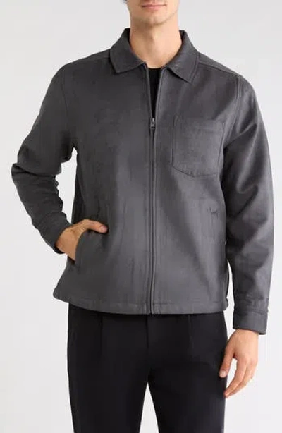 Vintage 1946 Faux Suede Full Zip Jacket In Gray