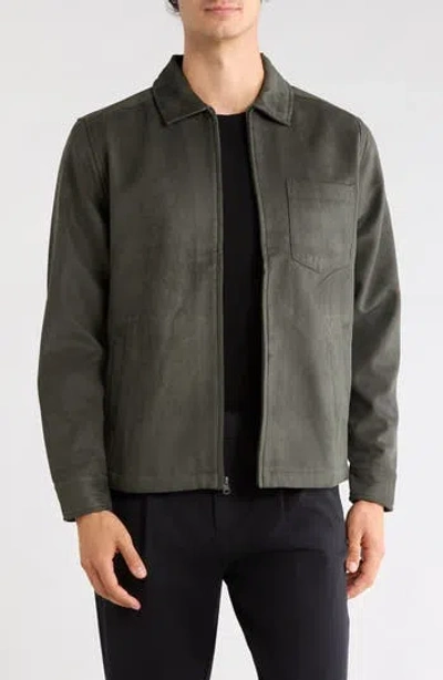 Vintage 1946 Faux Suede Full Zip Jacket In Gray