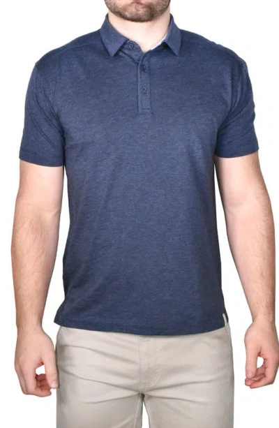 Vintage 1946 Heathered Slub Jersey Polo In Navy Heather