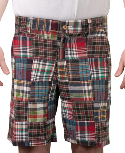 Vintage 1946 Men's Acid Wash Madras 9" Shorts In Blue