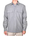 Vintage 1946 Men's Brushed Heather Shirt Jacket In Med Blue Heather