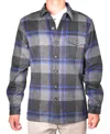 Vintage 1946 Men's Buffalo Plaid Shirt Jacket In Charcoal,navy