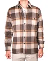 Vintage 1946 Men's Buffalo Plaid Shirt Jacket In Natural,chocolate