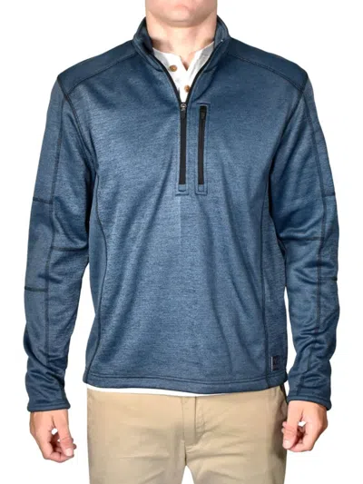 Vintage 1946 Men's Modern Fit Space Dye Mockneck Half Zip Sweater In Blue