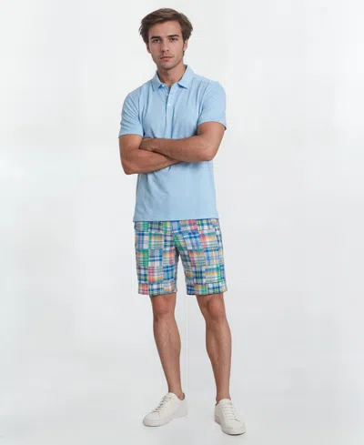 Vintage 1946 Men's Patch Detail Flat-front Shorts In Blue