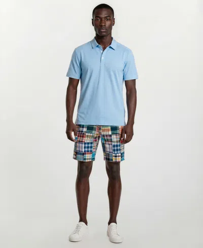 Vintage 1946 Men's Patch Detail Flat-front Shorts In Blue