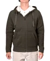 Vintage 1946 Men's Sherpa Bonded Reverse Fleece Hoodie In Dark Olive