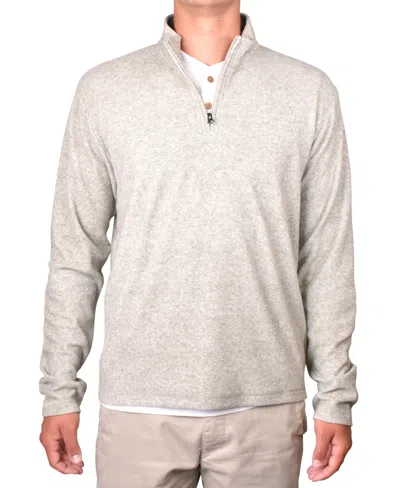 Vintage 1946 Men's Soft-brushed Knit Quarter-zip Sweater In Frosty Gre