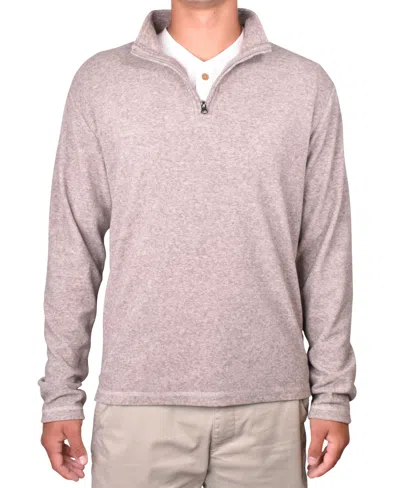 Vintage 1946 Men's Soft-brushed Knit Quarter-zip Sweater In Oatmeal He