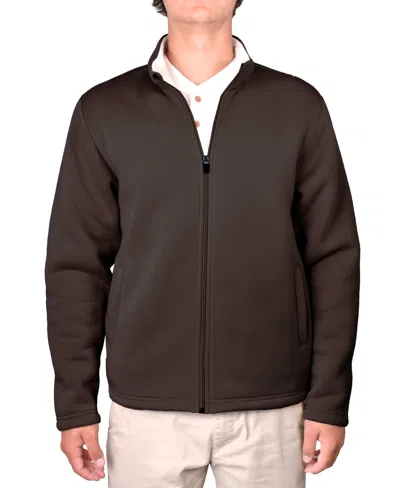 Vintage 1946 Men's Zip Front Fleece Hoodie In Char Brown