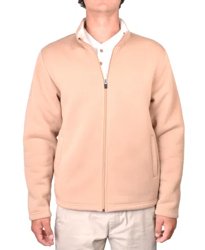 Vintage 1946 Men's Zip Front Fleece Hoodie In Sand