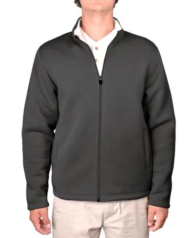 Vintage 1946 Men's Zip Front Fleece Hoodie In Space Grey