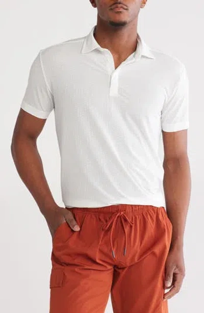 Vintage 1946 Metal Vent Jacquard Performance Golf Polo In White
