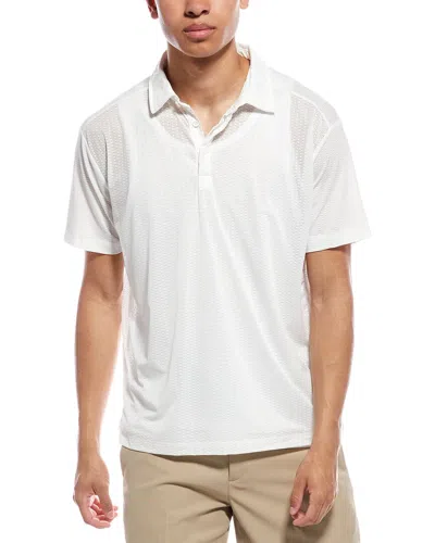 Vintage 1946 Metal Vent Jacquard Polo Shirt In White