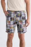 Vintage 1946 Patchwork Madras Flat Front Shorts In Multi