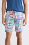 Vintage 1946 Patchwork Madras Flat Front Shorts In Multi