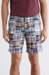 Vintage 1946 Patchwork Madras Flat Front Shorts In Multi