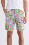 Vintage 1946 Patchwork Madras Flat Front Shorts In Multi